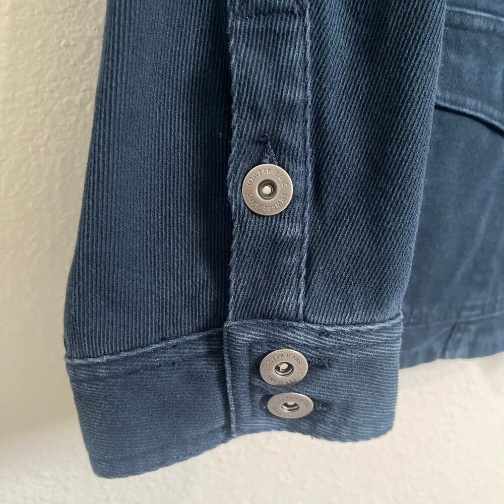 Liz Claiborne Lizwear Jeans Petite Blue Corduroy Utility Jacket 100% Cotton - Picture 7 of 13